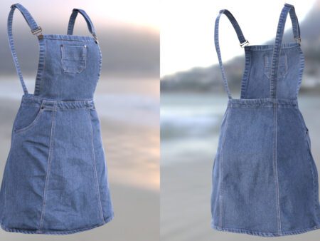 3d Denim Dress model 5