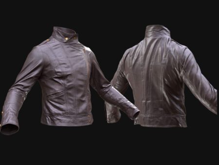 3D Biker Leather Jacket Model for All MH Bodies & UE5 Skeletons