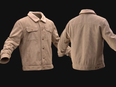 Shearling Collar Jacket 3D Model for All MH Bodies & UE5 Skeletons - Rigged, realistic warm jacket 3D asset