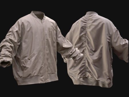 Bomber Jacket 3D Model for All MH Bodies & UE5 Skeletons - Rigged, realistic game-ready jacket