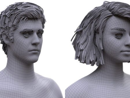 3d Male Female Heads Wire
