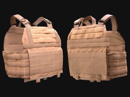 3D Model of Tactical Plate Carrier - All MH Bodies & UE5 Skeletons - Rigged - Military Vest with Modular Pouches