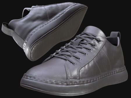 3D Black Sneakers Model - All MH Bodies & UE5 Skeletons - Rigged - Low-Top Leather Shoes Game-Ready
