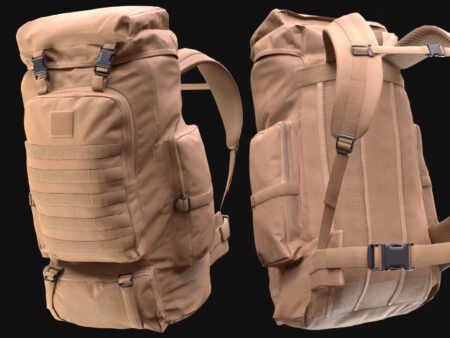 Realistic 3D model of Tactical Hiking Backpack with PBR textures – military and outdoor gear