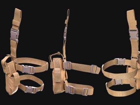 3D Model of Tactical Holster - All MH Bodies & UE5 Skeletons - Rigged - Military Leg Holster