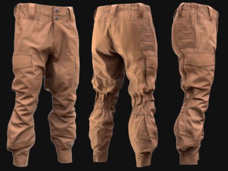 3D Model of Tactical Pants - All MH Bodies & UE5 Skeletons - Rigged - Military Cargo Combat Pants Game-Ready
