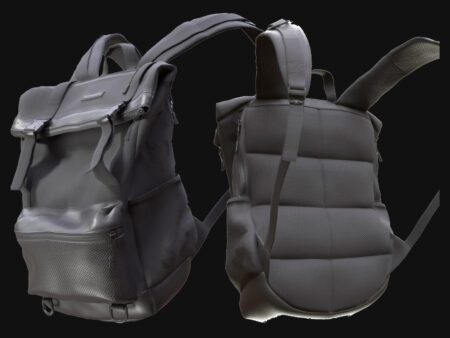 3D Model Urban Travel Backpack with Padded Straps and Realistic Textures – Game Ready