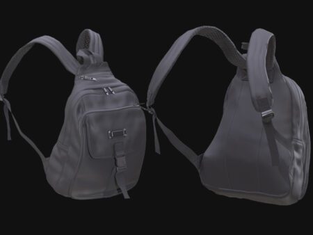 3D Model Sling Backpack – Front & Back Views