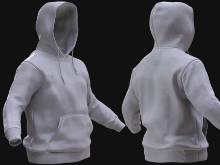 3D Model Classic Hoodie – Front & Back Views