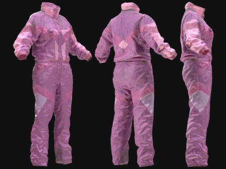 Work Overalls 3D Model – Front & Side Views