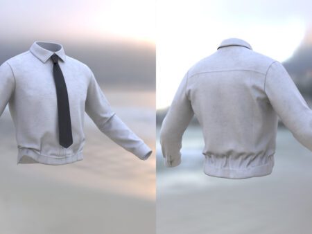 3d shirt with tie model 12