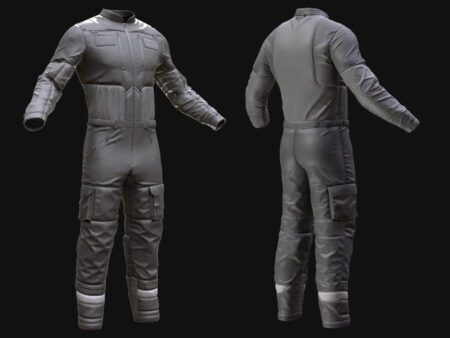 3D model of Skydiving Suit with Tactical Details and Reinforced Pads – Game-Ready Jumpsuit for Extreme Sports Characters