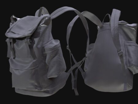 Backpack 3D Model Black – Game-Ready & PBR Textured