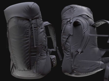 Hiking Backpack 3D Model – Realistic Outdoor Gear 3D Model of a Tactical Hiking Backpack – Game-Ready Asset Survival Backpack 3D Model – PBR Textured for Unreal & Unity