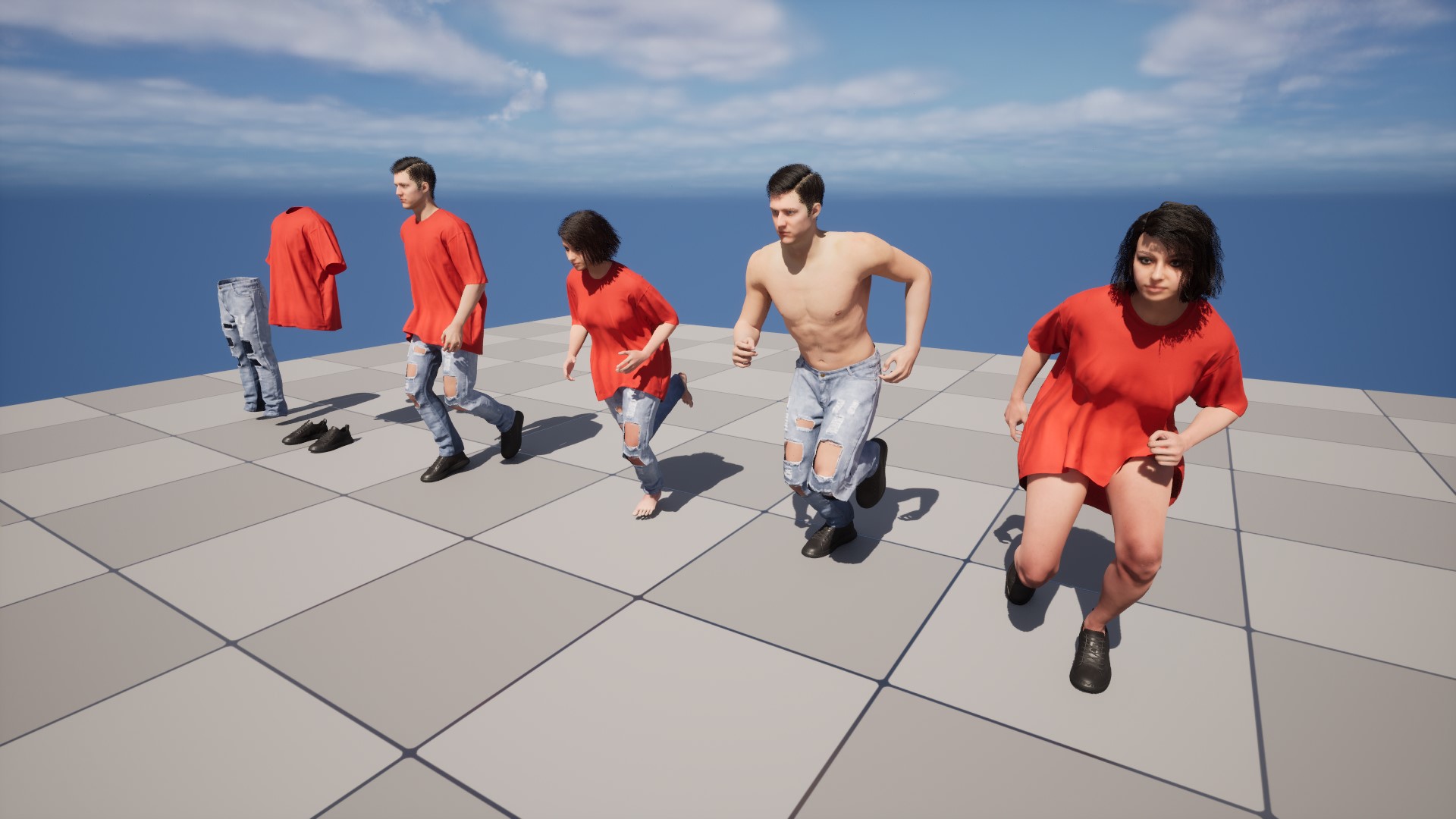3d casual clothes unreal engine 42