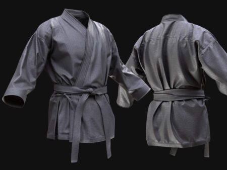 Martial Shirt 3D Model – Traditional Combat Gi with Belt