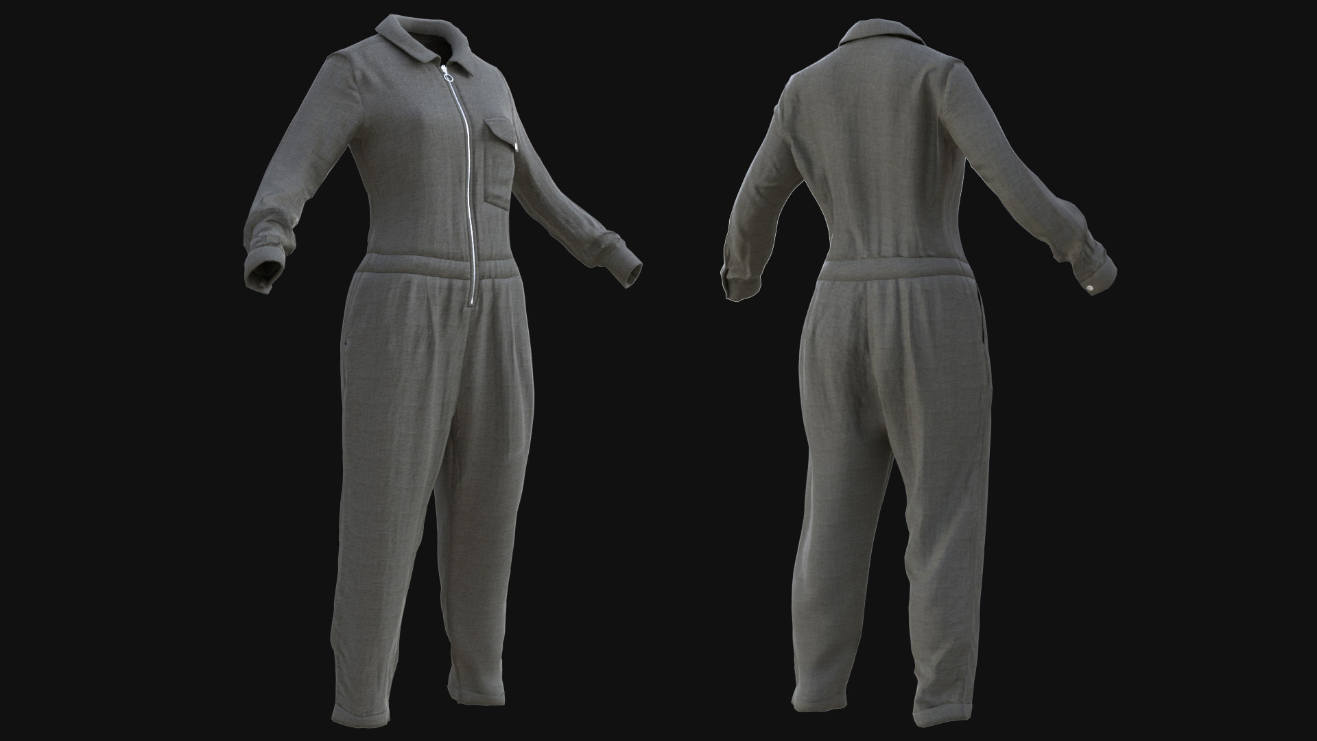 Workwear Jumpsuit 3D Model – Front & Back Views 3D Model of Workwear Jumpsuit – Industrial Clothing Asset Game-Ready Workwear Jumpsuit 3D Model – Optimized for Unreal & Unity