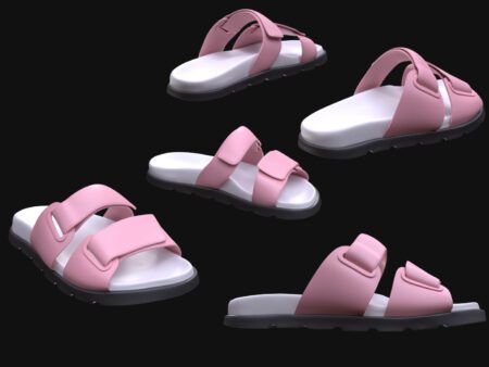 3D Model of Sandals – Front & Side View
