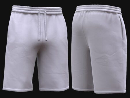 3D White Shorts Model – Front & Back View