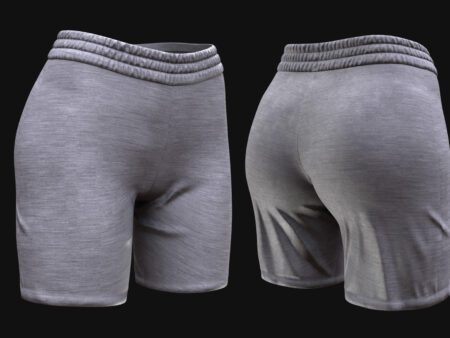 Sport Shorts 3D Model Gray – Front & Back View