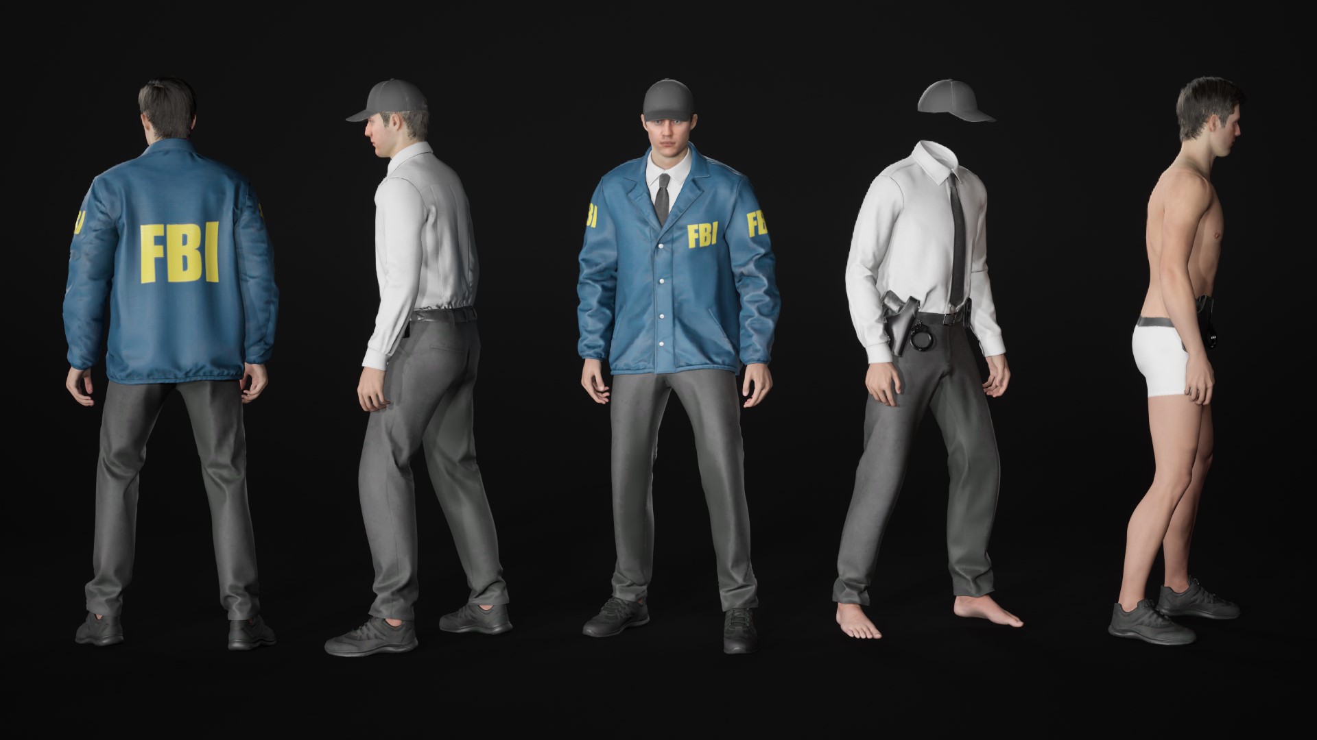 3d model agent suit rigged unreal engine 18
