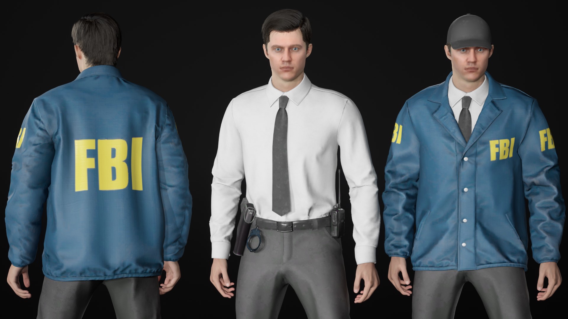 3d model agent suit rigged unreal engine 19