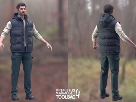 3d model autumn outfit rigged 13