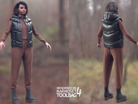 3d model autumn outfit rigged 16