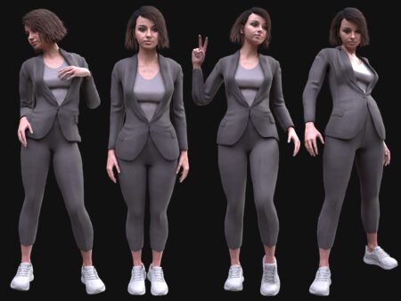 3D Business Female Outfit Model | Female MH body & UE5 Skeletons - Rigged