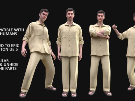 3d model casual clothes rigged 12