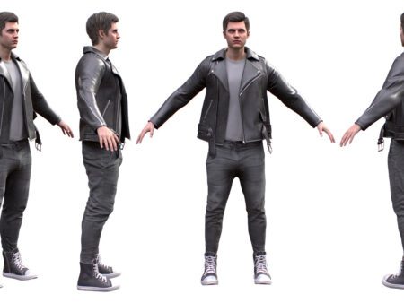 3d model casual outfit rigged 26