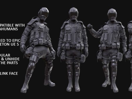 3d model military uniform rigged 7