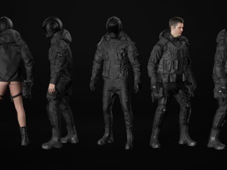 3d model military uniform rigged unreal engine 25