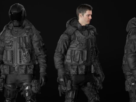 3d model military uniform rigged unreal engine 26