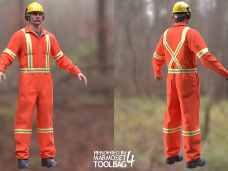 3d model miner suit rigged 14