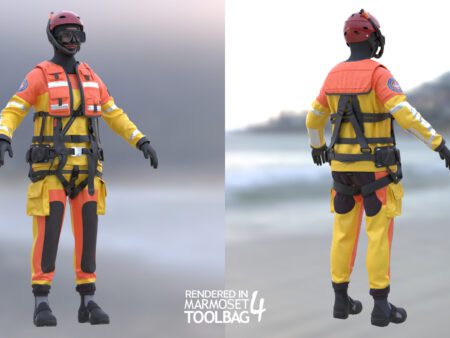3d model rescue swimming suit rigged 12