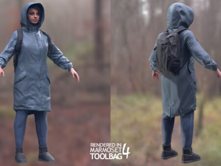 3d model autumn outfit rigged 10