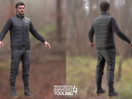 3d model autumn outfit rigged 10