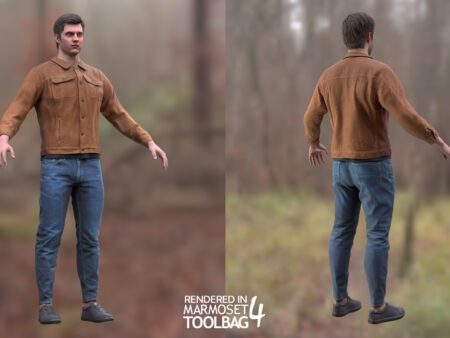 3d model autumn outfit rigged 11