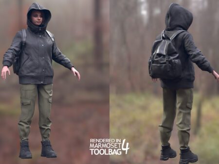 3d model autumn outfit rigged 15