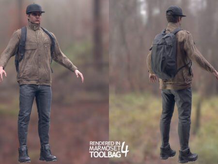 3d model autumn outfit rigged 16