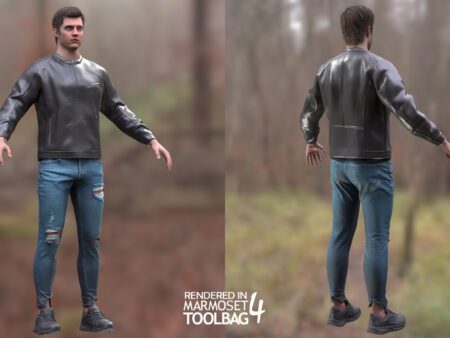 3d model casual outfit rigged 11
