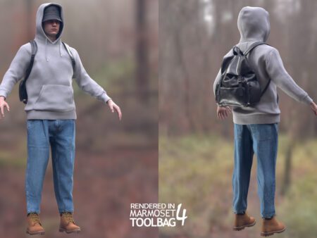 3d model casual outfit rigged 14