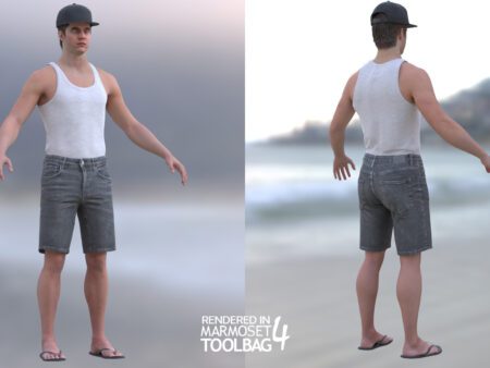 3d model summer outfit rigged 10