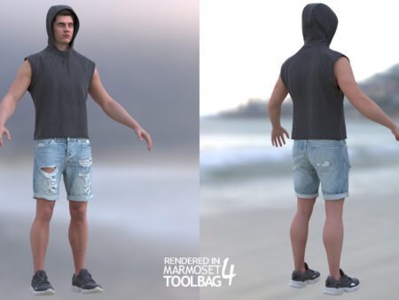 3d model summer outfit rigged 10