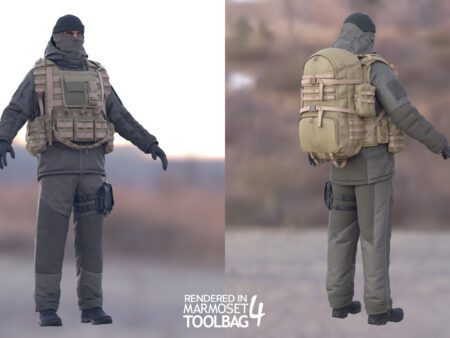 3d model winter tactical uniform rigged 12